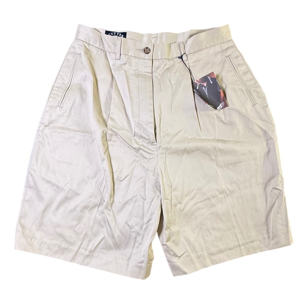Cutter & Buck Women's Khaki Pleated Golf Shorts‎ - Size 14 - NWT - Casual